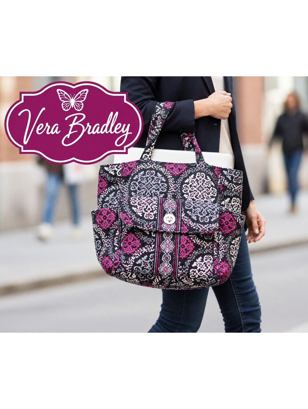 Vera Bradley | Canterbury Magenta Tablet Tote